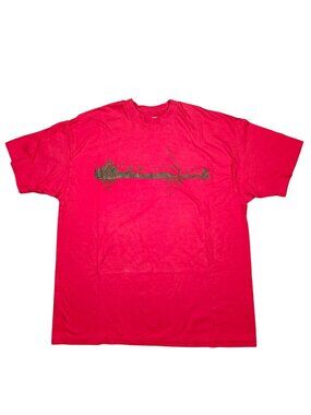 Hanes Beefy-T CAA Hawaii 1991 XL T-Shirt Red With Gold Sailing Outrigger Canoe